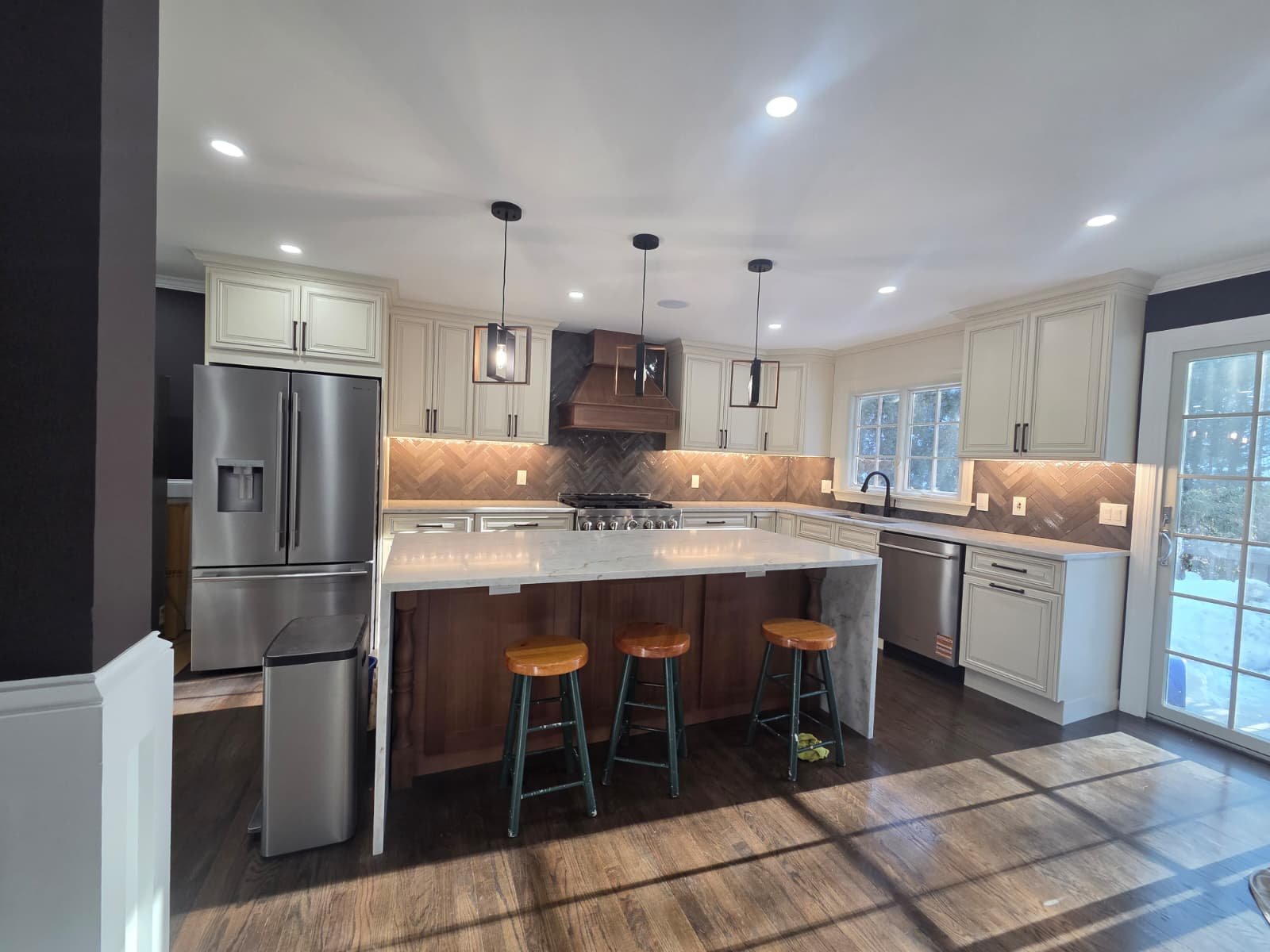 Modern kitchen remodeling with custom cabinets and island